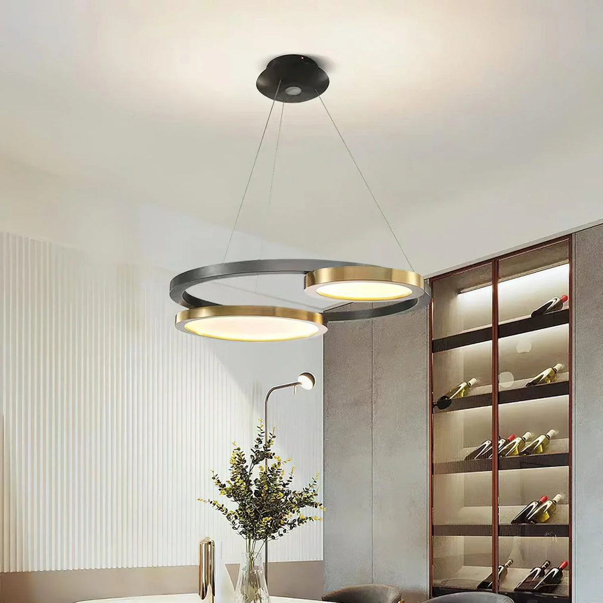 Metavaya Chandelier L 73cm x H 25cm / L 28.7″ x H 9.8″ / Black&Gold / Warm White Dugar Chandelier 662668905020 M2024010909-1 Dugar Chandelier | Discount Sale