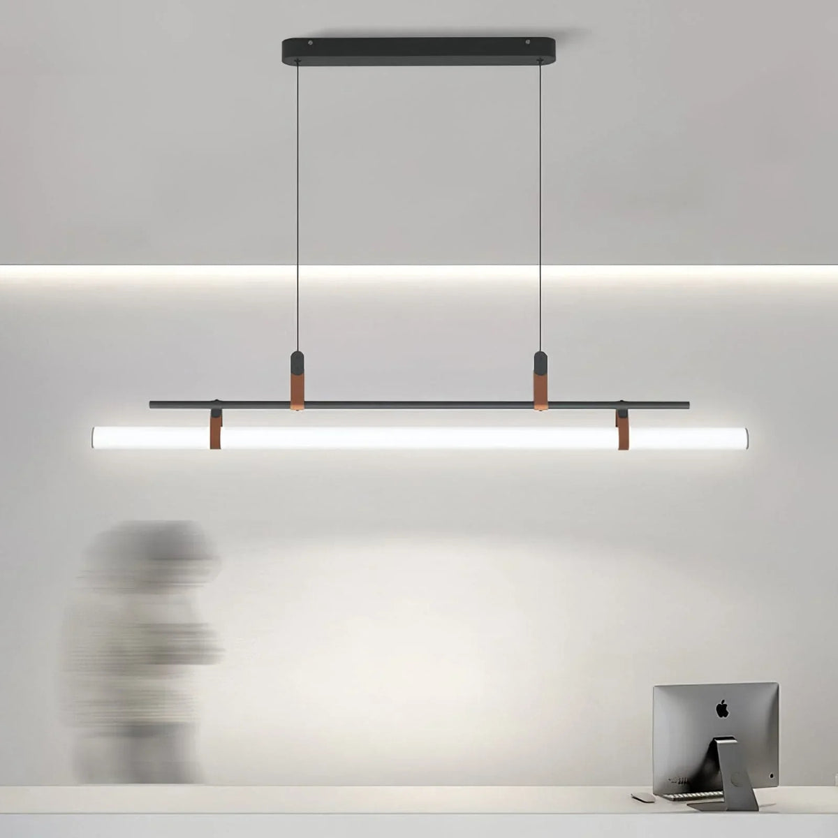 Metavaya Pendant lamp L 115cm x H 18cm / L 45.3″ x H 7.1″ / Black / Warm White Eden Chandelier 662668879666 M202403253-5 Metal Acrylic Eden Chandelier.
