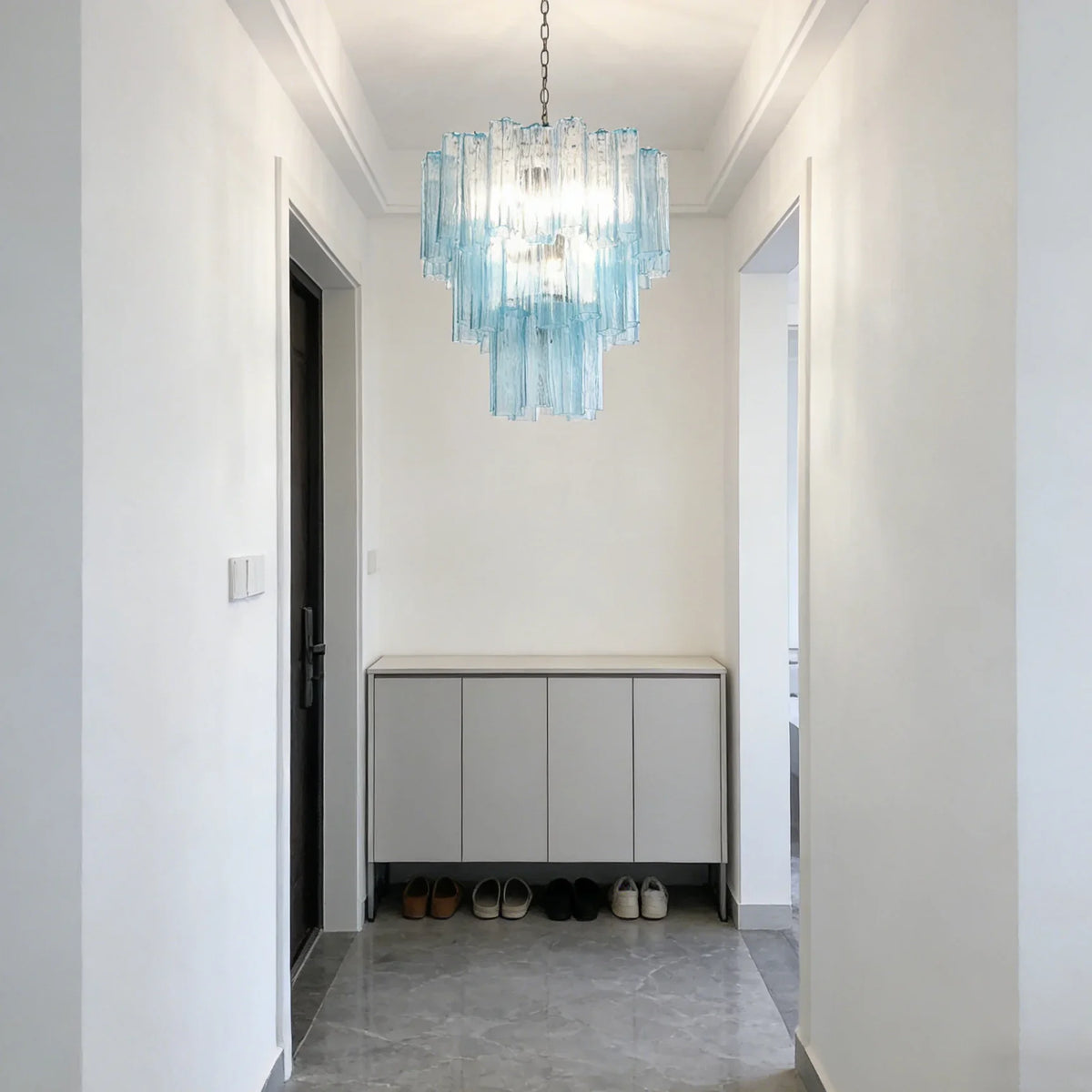 Elegant Blue Tube Chandelier - view 7 | Metavaya