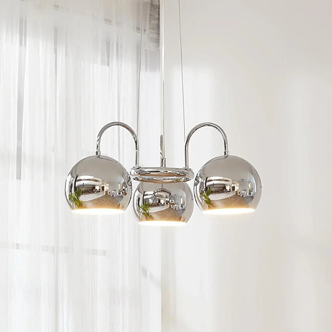Metavaya Chandelier 3 Heads Dia 48cm x H 20cm / ∅ 18.9″ x H 7.9″ / Chrome Eyeball Chandeliers 6938617790202 M2023101204-1