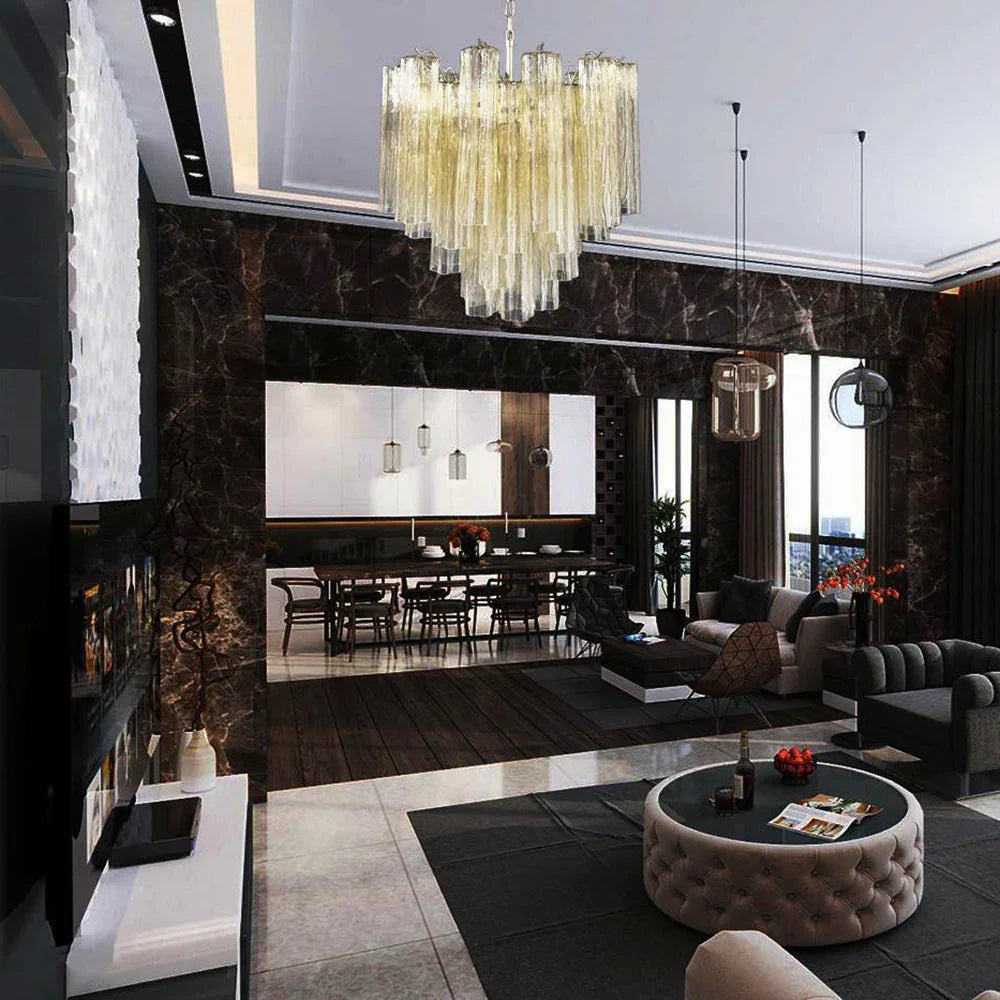 Fantastic Amber Tubes Chandelier - view 7 | Metavaya