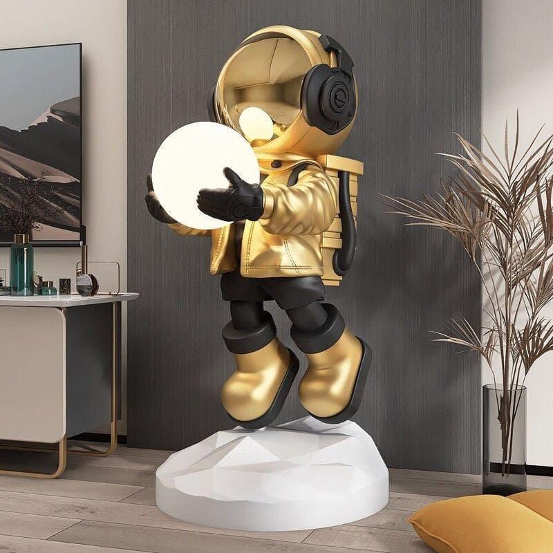 Metavaya Floor lamp Dia 38cm x H 80cm / ∅ 15″ x H 31.5″ / Gold / Warm Light Fantasy Astronaut Floor lamp 6938617804756 M2023103003-2