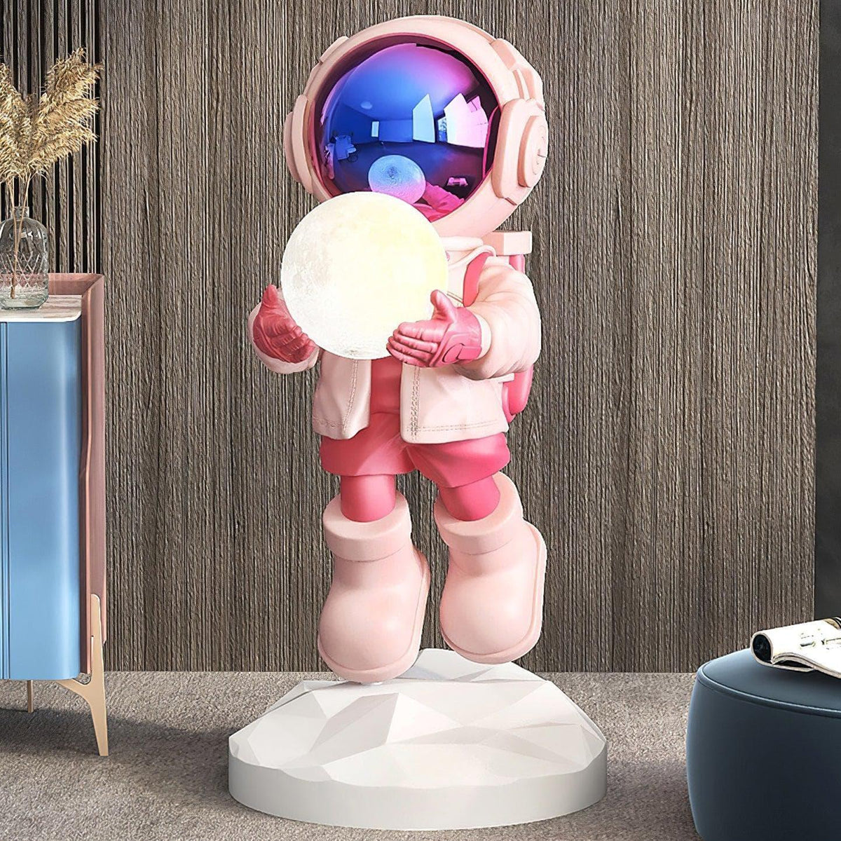 Metavaya Floor lamp Dia 38cm x H 80cm / ∅ 15″ x H 31.5″ / Pink / Warm Light Fantasy Astronaut Floor lamp 6938617804770 M2023103003-4