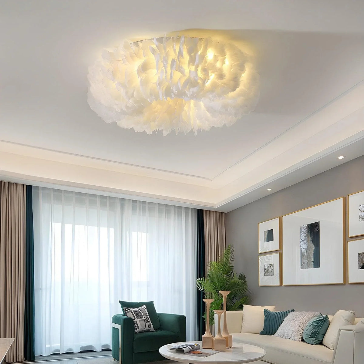 Metavaya Ceiling Lamp Feather Ceiling Lamp