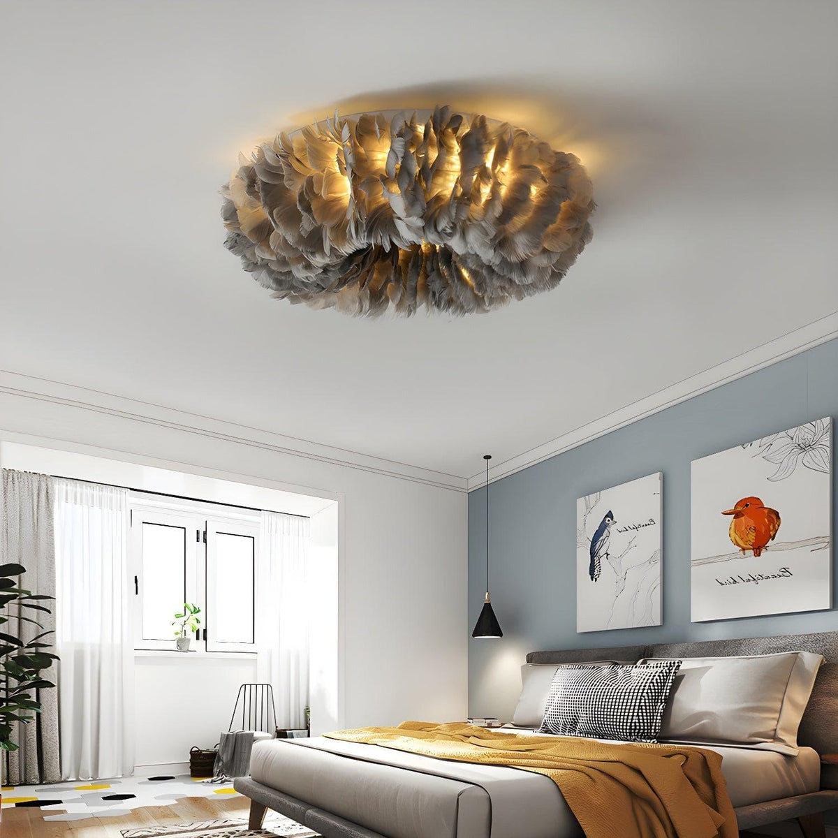 Metavaya Ceiling Lamp Feather Ceiling Lamp