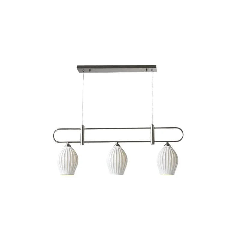 Metavaya Pendant light 3 heads L 90cm x H 35cm / ∅ 35.4″ x H 13.8″ / Sand Nickel Fin Pendant Light 662668900902 M2024010205-2 Fin Pendant Light | Discount Sale