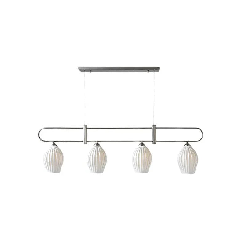 Metavaya Pendant light 4 heads L 115cm x H 35cm / ∅ 45.3″ x H 13.8″ / Sand Nickel Fin Pendant Light 662668900926 M2024010205-4 Fin Pendant Light | Discount Sale