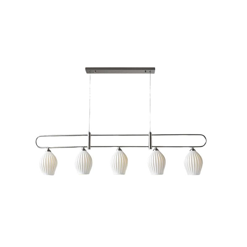 Metavaya Pendant light 5 heads L 135cm x H 35cm / ∅ 53.1″ x H 13.8″ / Sand Nickel Fin Pendant Light 662668900940 M2024010205-6 Fin Pendant Light | Discount Sale