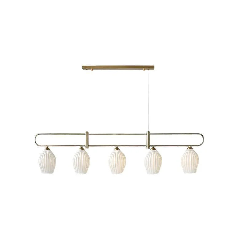 Metavaya Pendant light 5 heads L 135cm x H 35cm / ∅ 53.1″ x H 13.8″ / Copper Fin Pendant Light 662668900933 M2024010205-5 Fin Pendant Light | Discount Sale