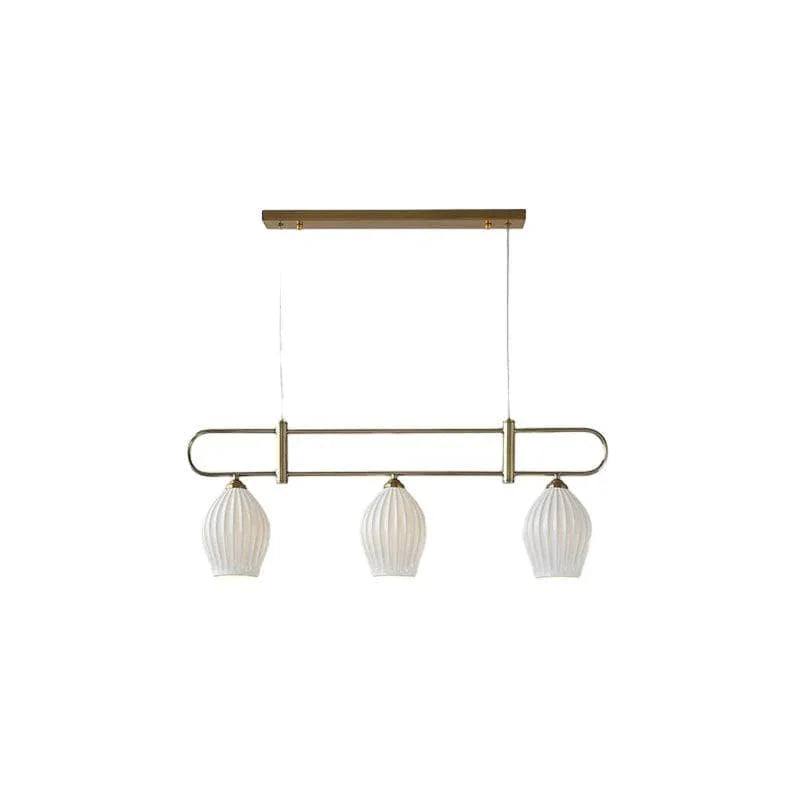 Metavaya Pendant light 3 heads L 90cm x H 35cm / ∅ 35.4″ x H 13.8″ / Copper Fin Pendant Light 662668900896 M2024010205-1 Fin Pendant Light | Discount Sale