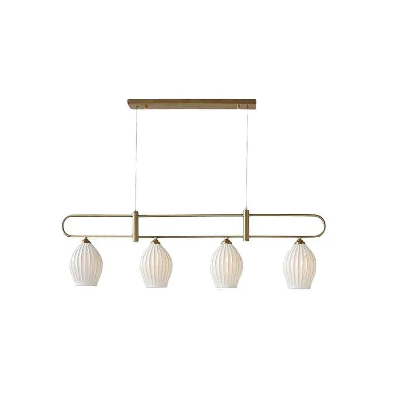 Metavaya Pendant light 4 heads L 115cm x H 35cm / ∅ 45.3″ x H 13.8″ / Copper Fin Pendant Light 662668900919 M2024010205-3 Fin Pendant Light | Discount Sale