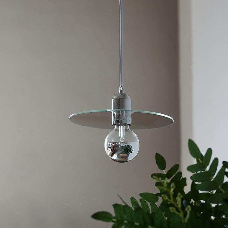 Metavaya Pendant lamp Dia 23cm x H 15cm / ∅ 9.1″ x H 5.9″ / Chrome Flat Glass Pendant Lamp 6938617817503 M2023113005-1