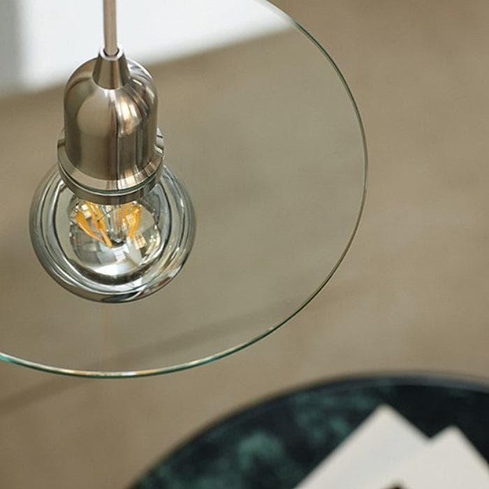 Metavaya Pendant lamp Dia 23cm x H 15cm / ∅ 9.1″ x H 5.9″ / Chrome Flat Glass Pendant Lamp 6938617817503 M2023113005-1
