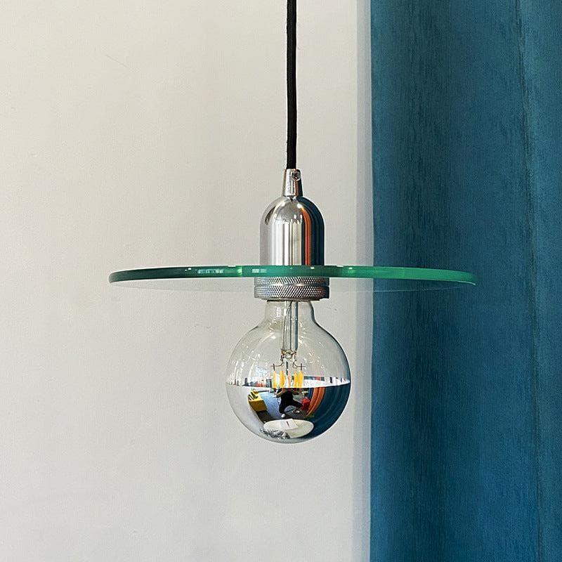 Metavaya Pendant lamp Dia 23cm x H 15cm / ∅ 9.1″ x H 5.9″ / Chrome Flat Glass Pendant Lamp 6938617817503 M2023113005-1