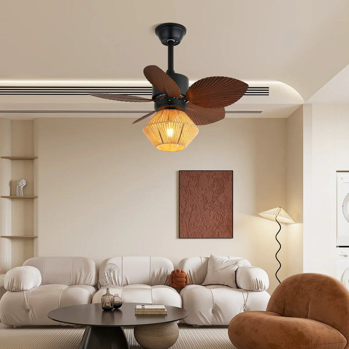 Flora Banana Leaf Ceiling Fan Light - view 6 | Metavaya
