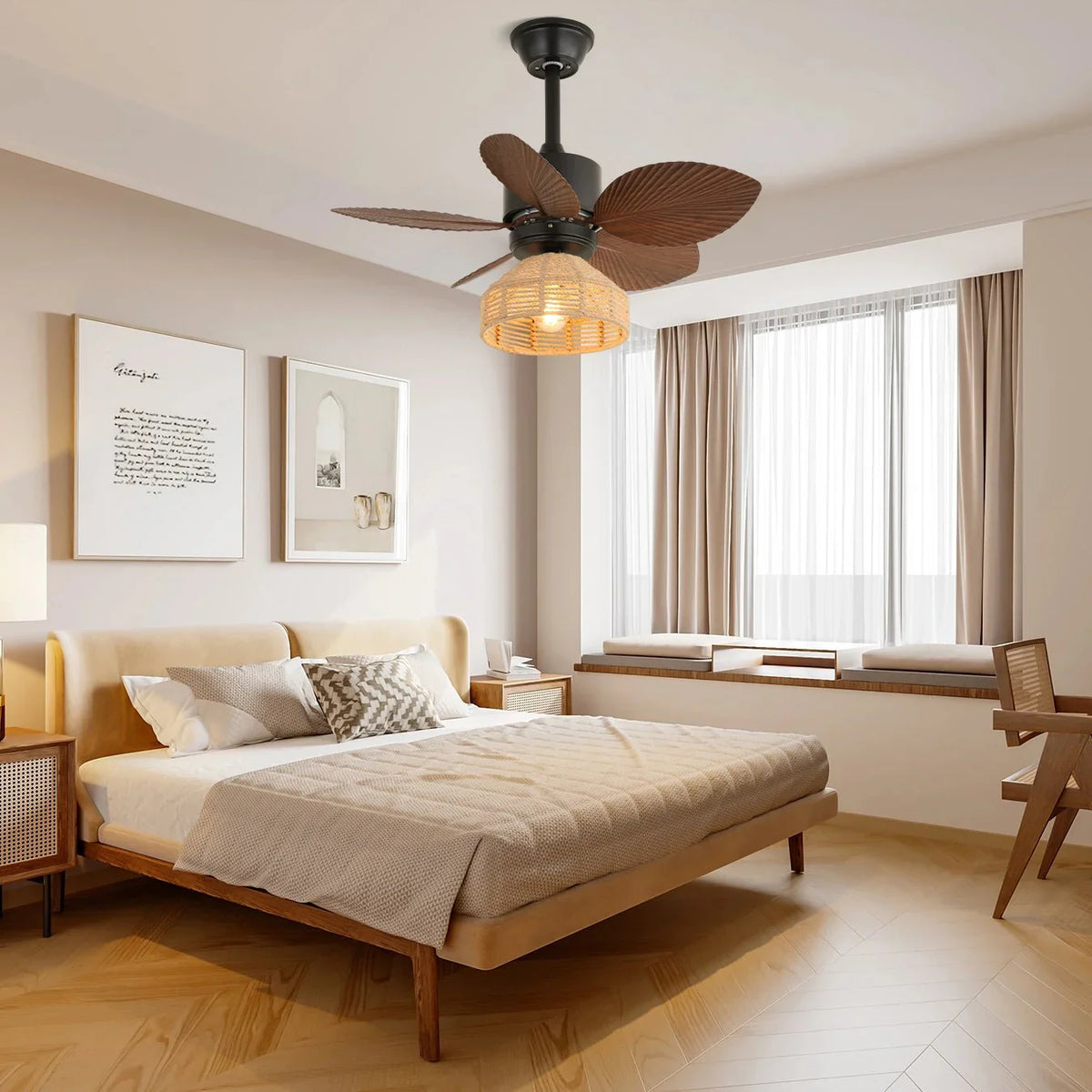 Flora Ceiling Fan Light - view 2 | Metavaya