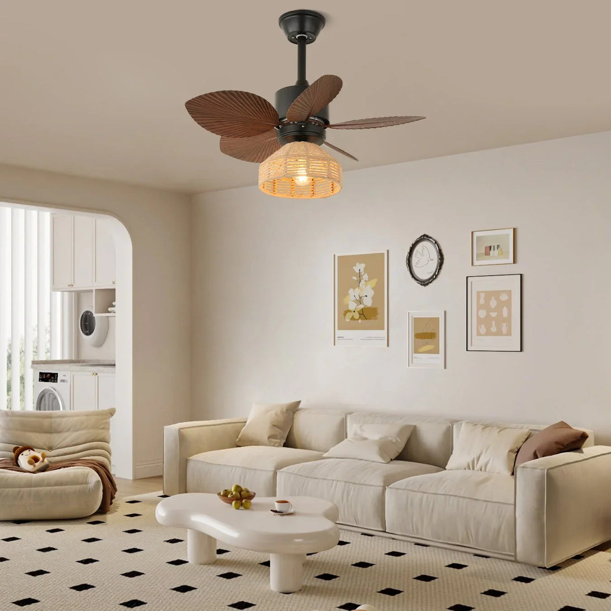 Flora Ceiling Fan Light - view 3 | Metavaya