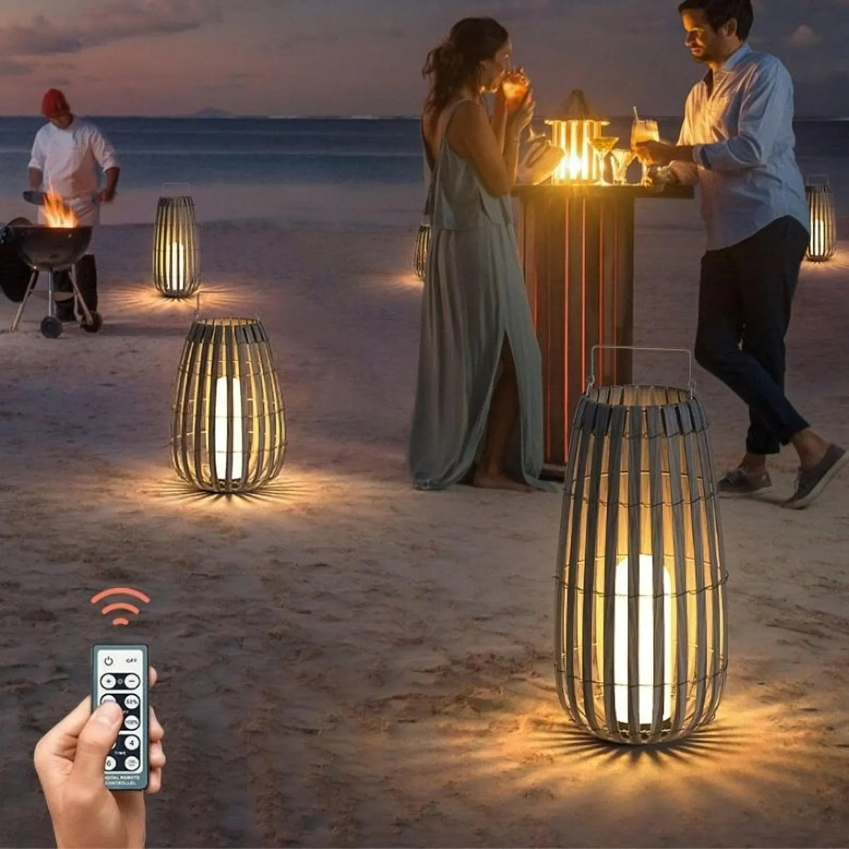 Metavaya Floor lamp Garden Rattan Floor Lamp