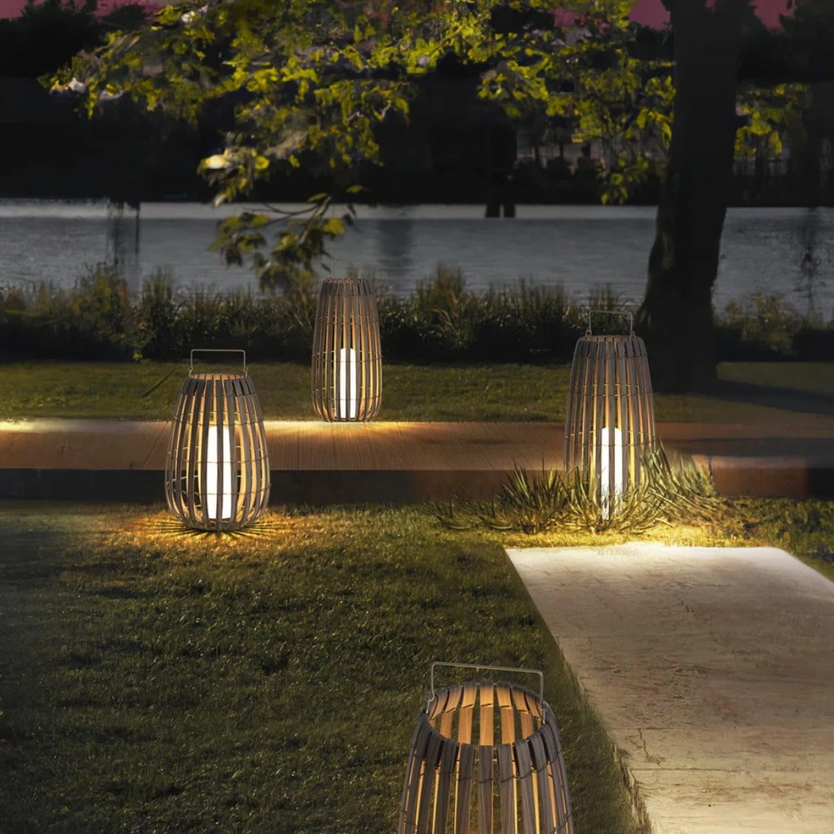 Metavaya Floor lamp Garden Rattan Floor Lamp