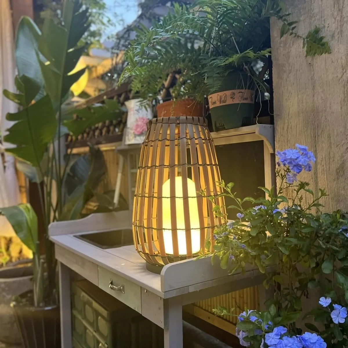 Metavaya Floor lamp Garden Rattan Floor Lamp