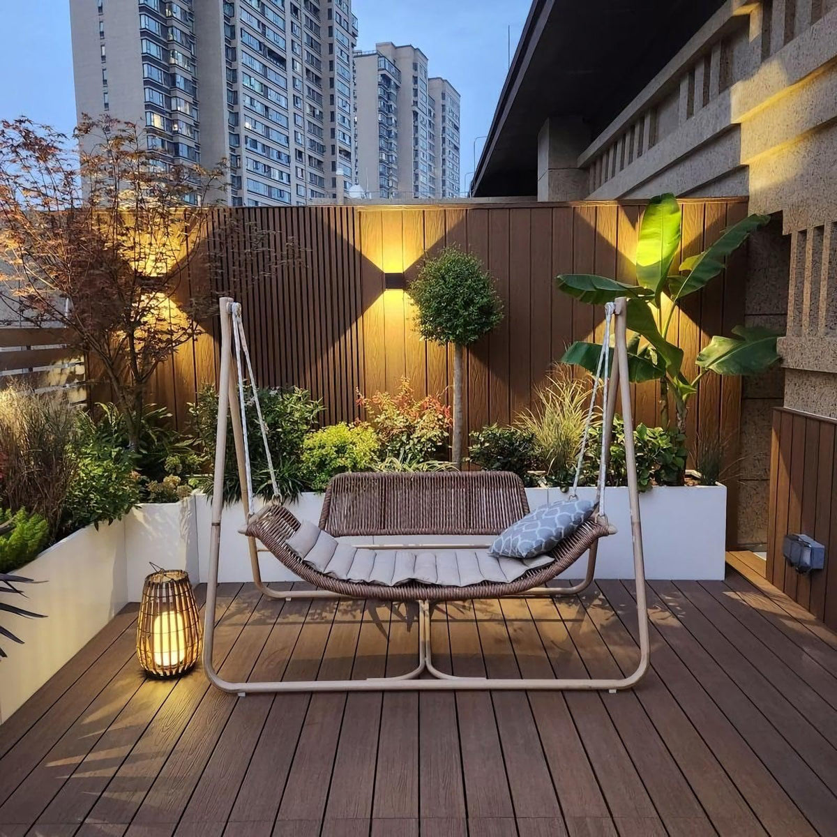 Metavaya Floor lamp Garden Rattan Floor Lamp