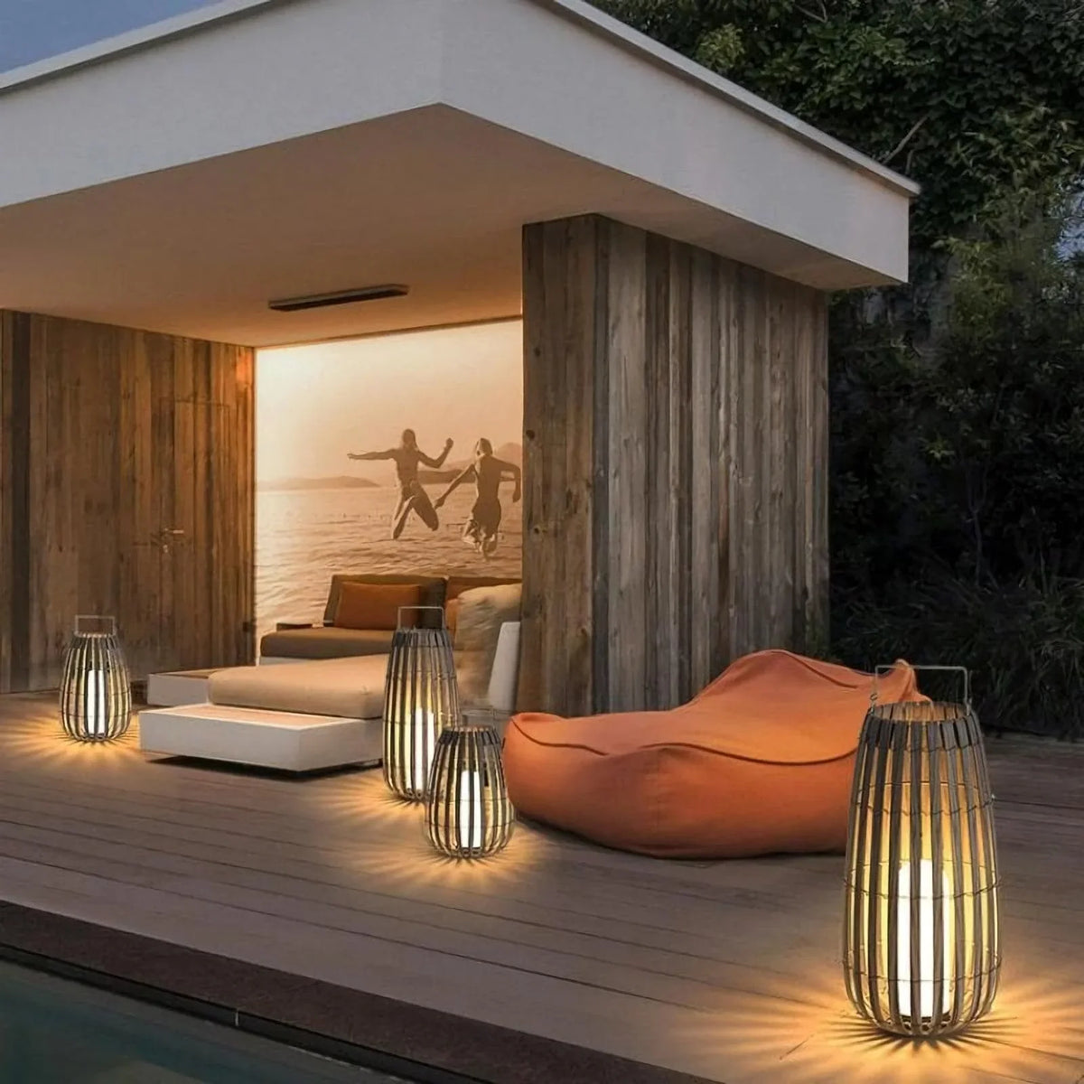 Metavaya Floor lamp Garden Rattan Floor Lamp