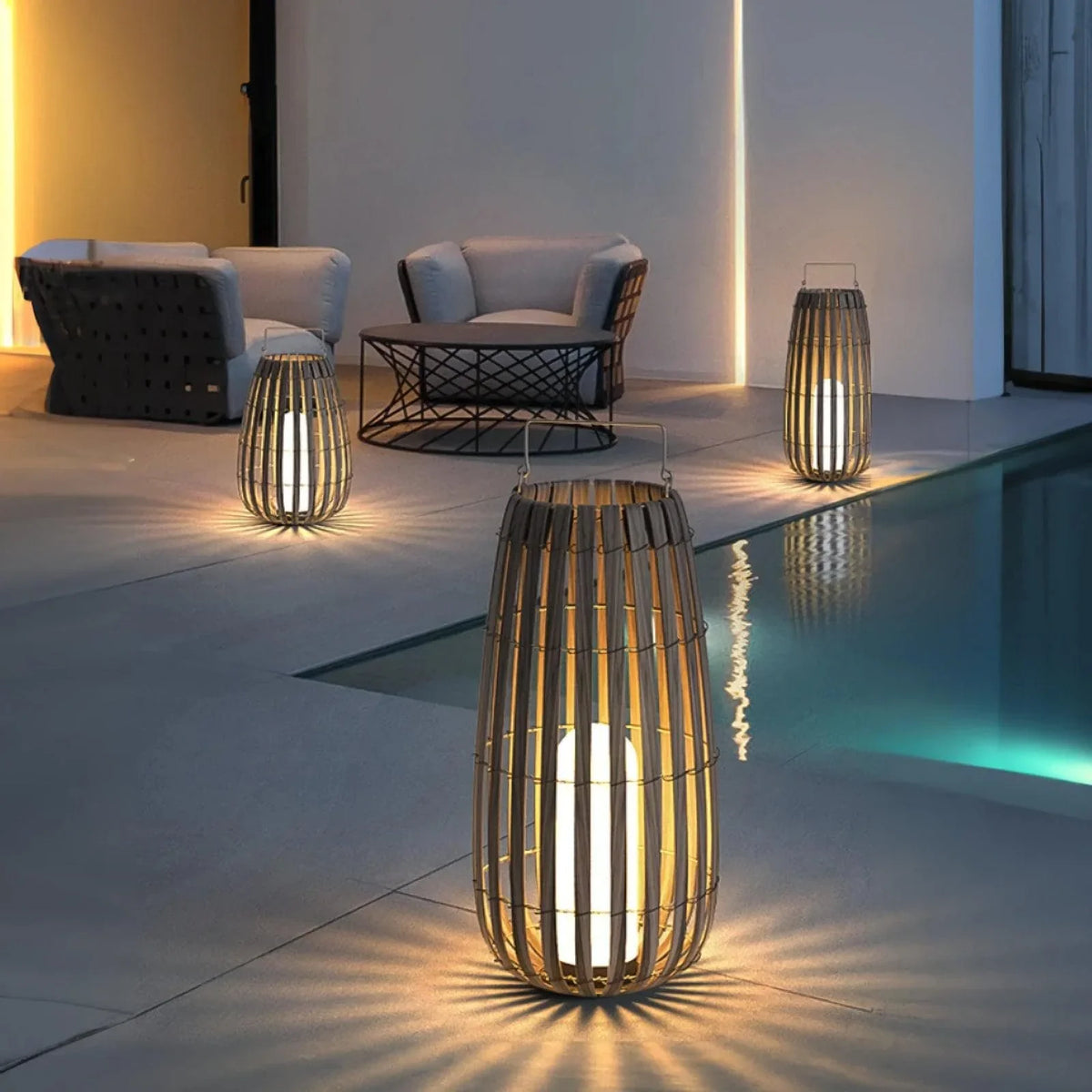 Metavaya Floor lamp Garden Rattan Floor Lamp