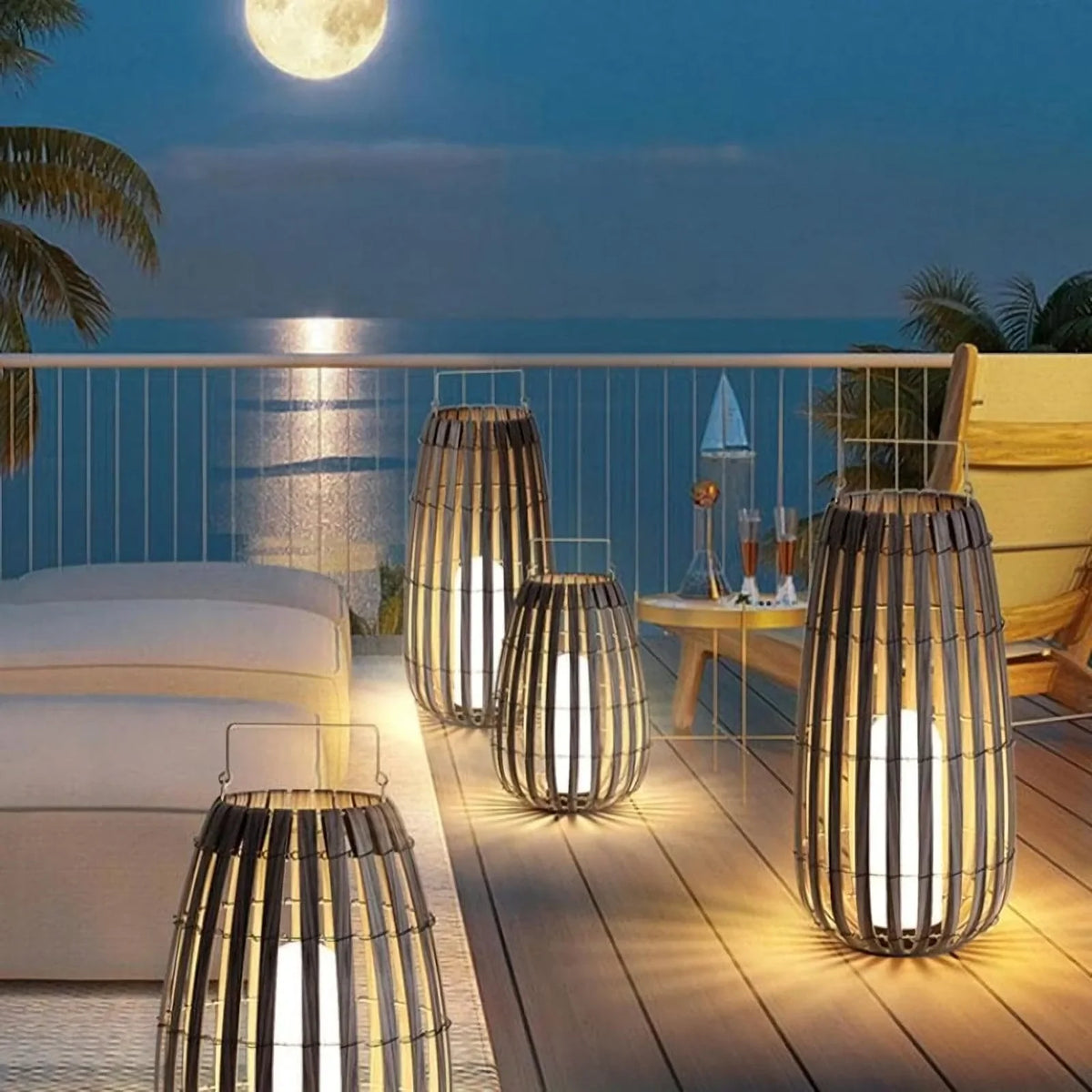 Metavaya Floor lamp Garden Rattan Floor Lamp