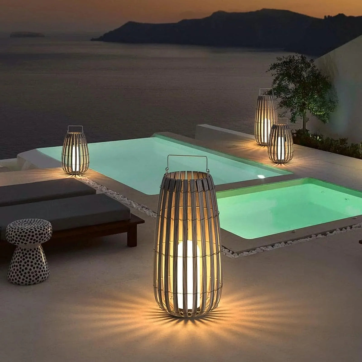 Metavaya Floor lamp Garden Rattan Floor Lamp