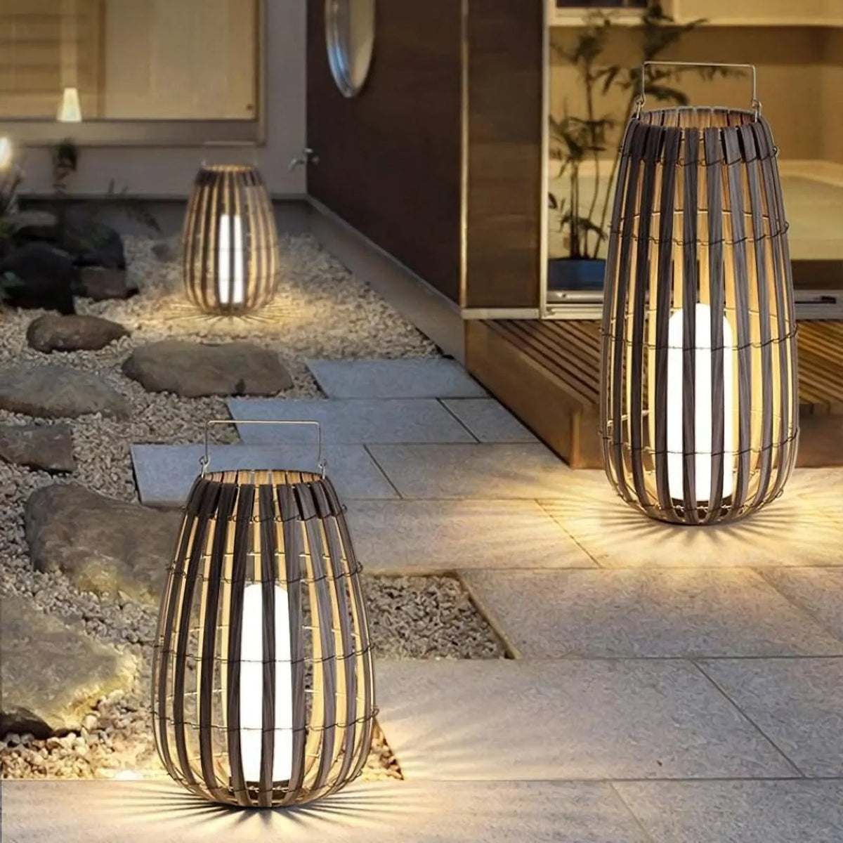 Metavaya Floor lamp Garden Rattan Floor Lamp