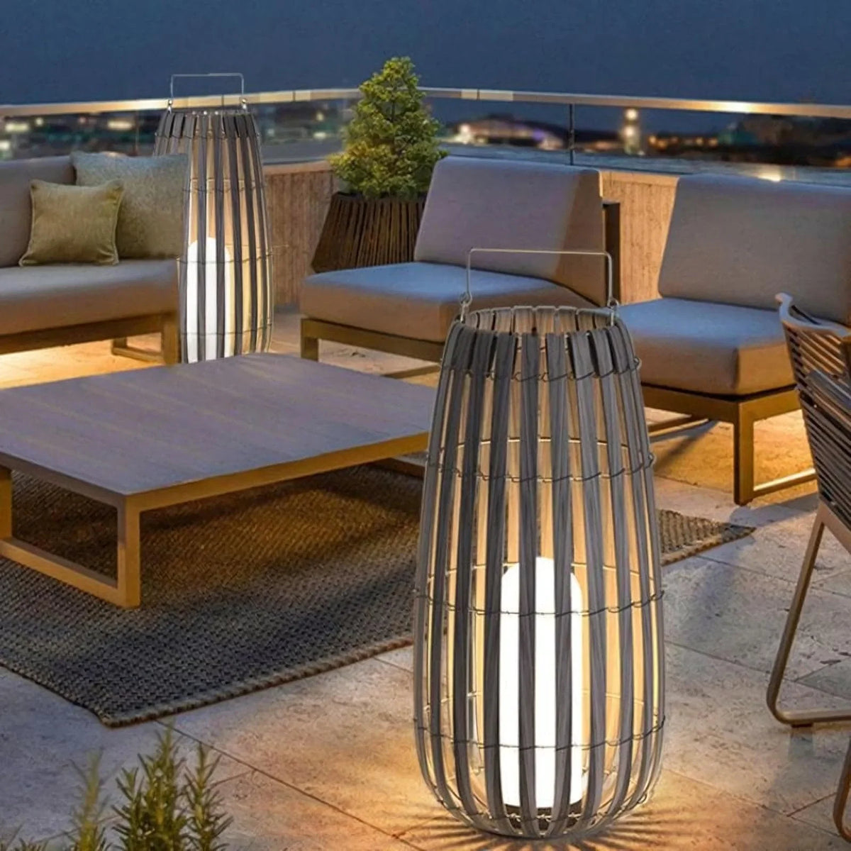 Metavaya Floor lamp Garden Rattan Floor Lamp