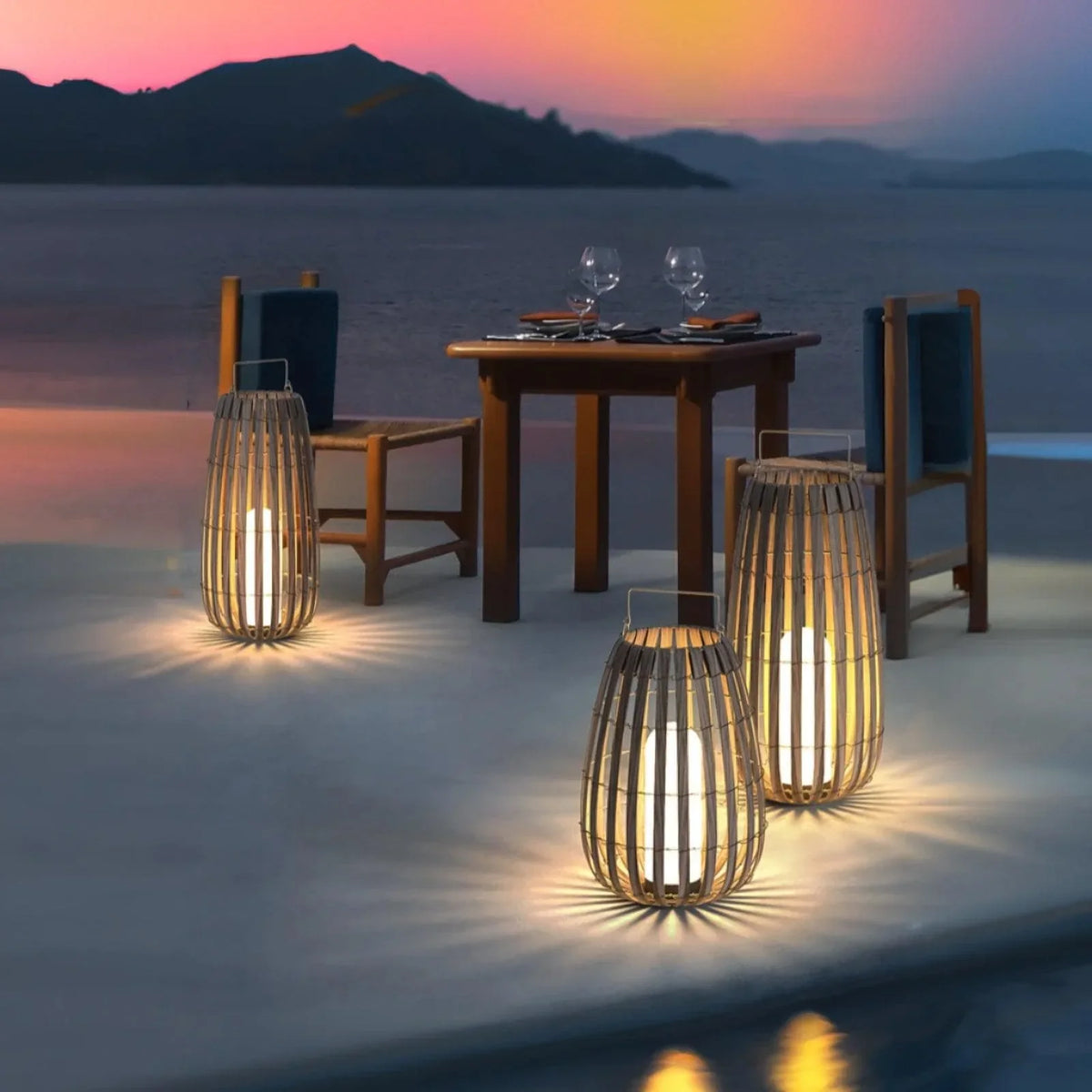 Metavaya Floor lamp Garden Rattan Floor Lamp