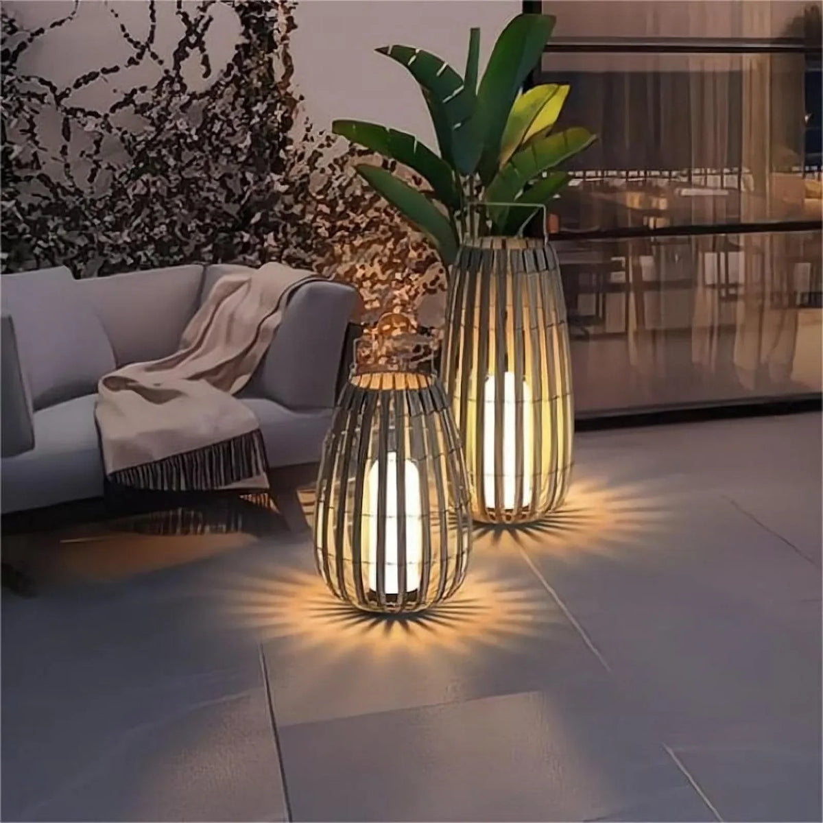 Metavaya Floor lamp Garden Rattan Floor Lamp