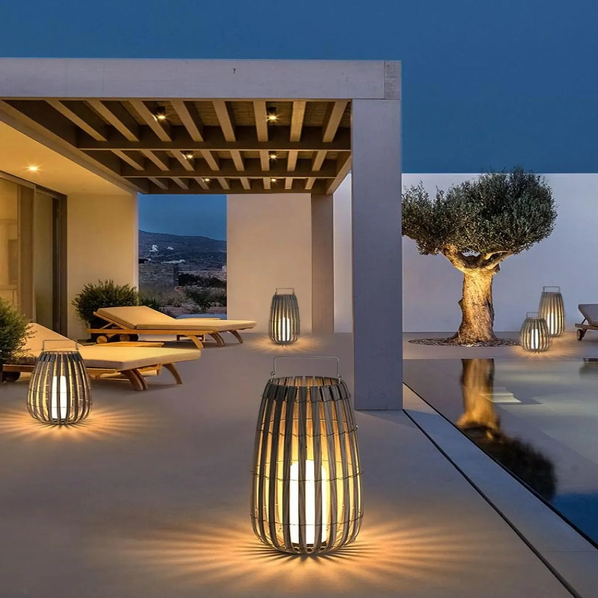 Metavaya Floor lamp Garden Rattan Floor Lamp