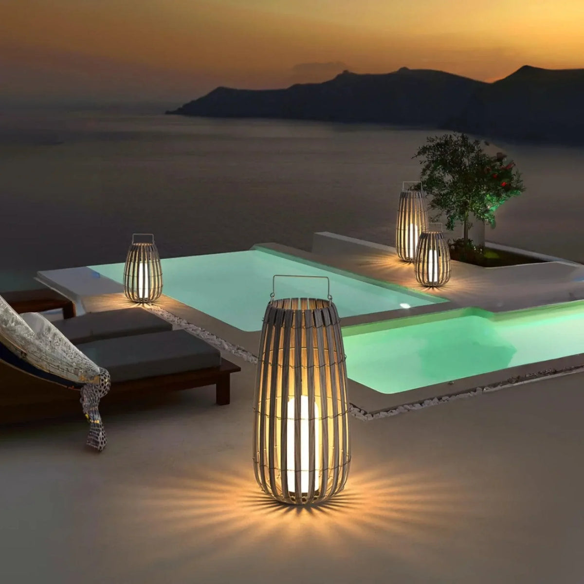 Metavaya Floor lamp Garden Rattan Floor Lamp