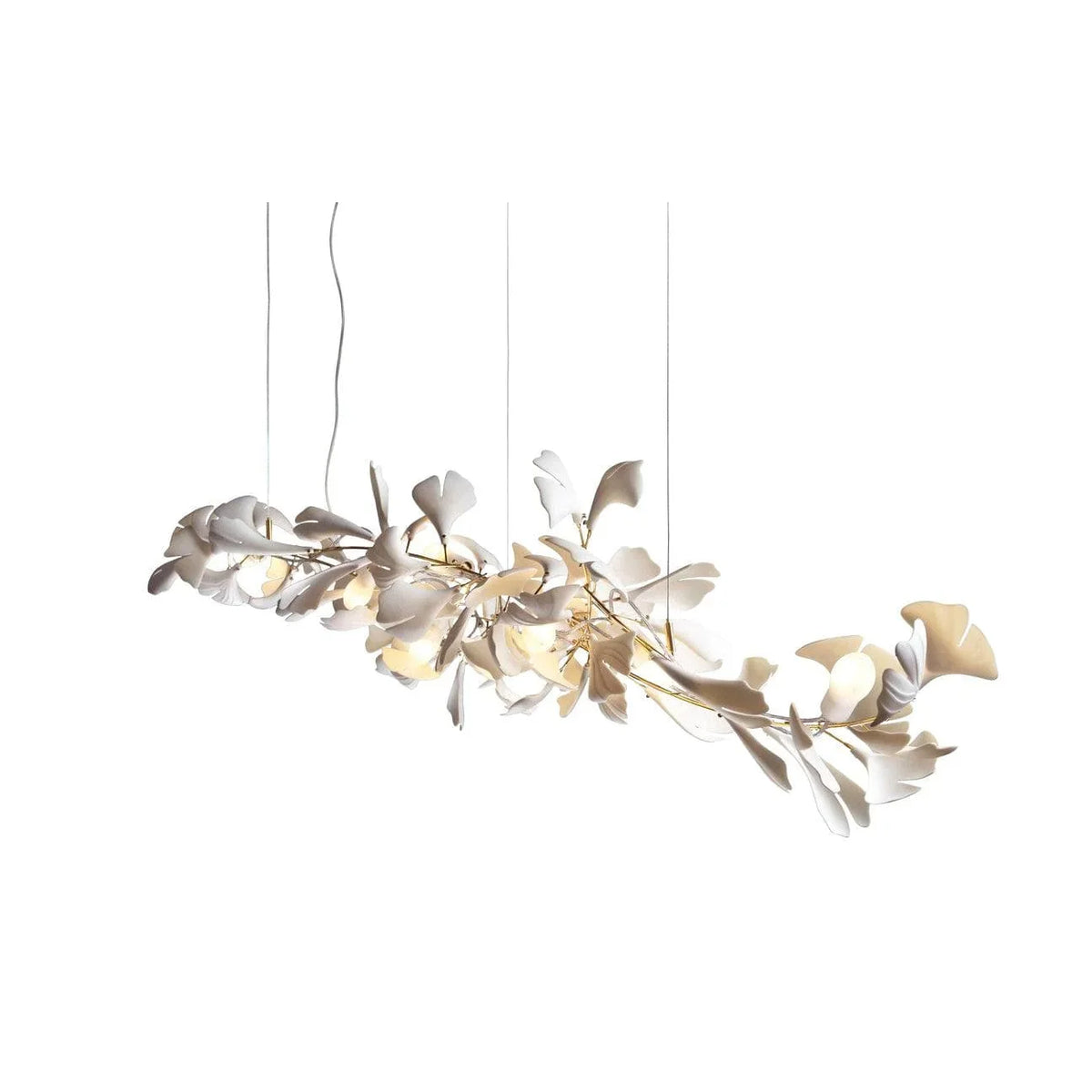 Metavaya Chandelier L 120cm x W 40cm x H 25cm / L 47.2″ x W 15.7″ x H 9.8″ / White Gingko Chandelier A 6938617787929 M2023100203-3