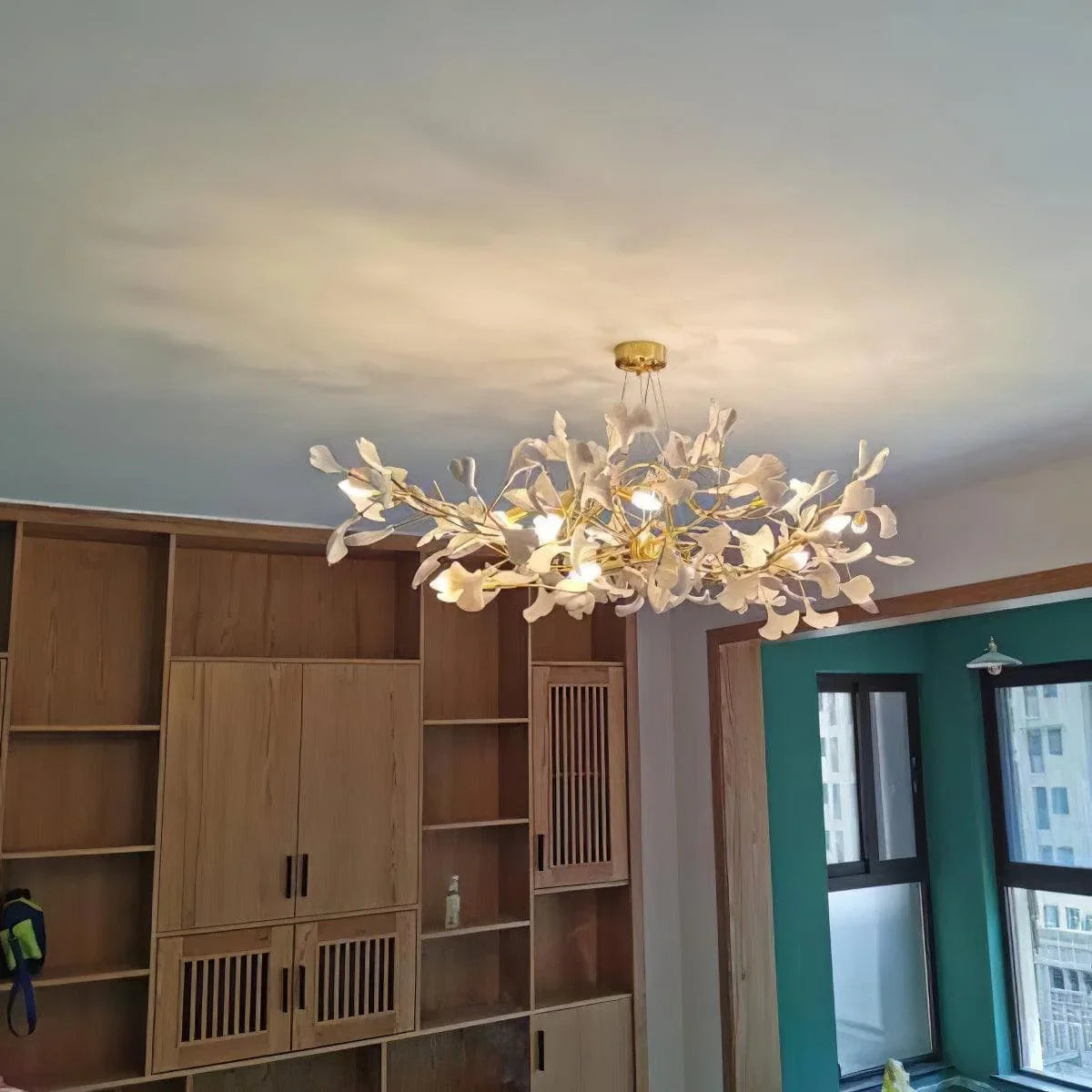 Metavaya Chandelier L 120cm x W 50cm x H 150cm / L 47.2″ x W 19.7″ x H 59″ / White Gingko Chandelier B 6938617787950 M2023100204-2