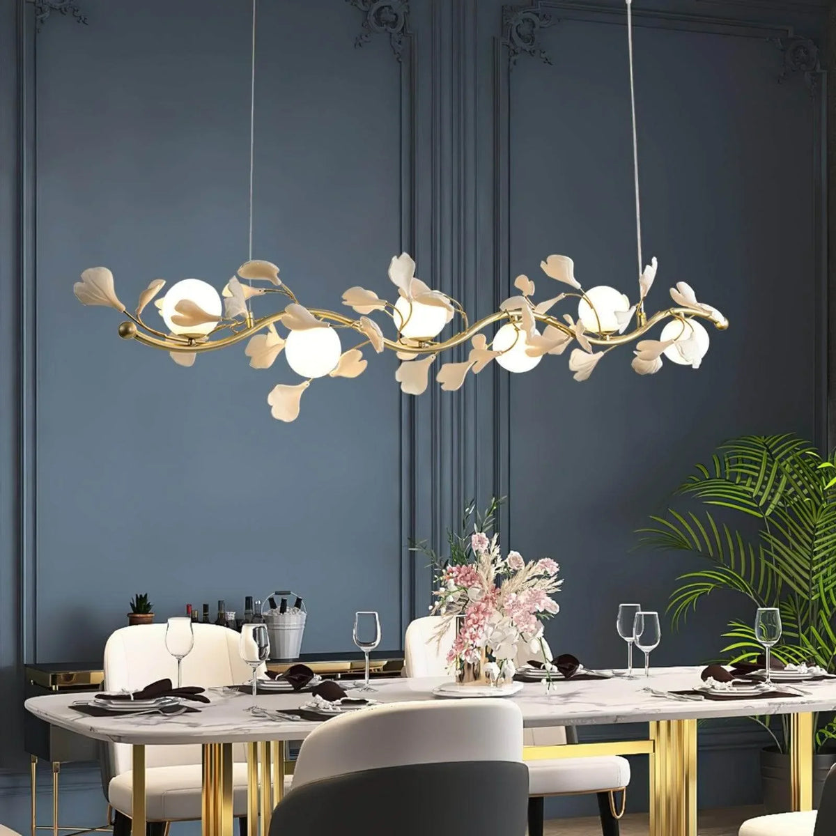 Metavaya Chandelier Gingko Glass Chandelier Gingko Glass Chandelier - Buy online