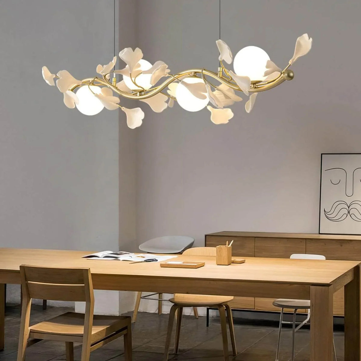 Metavaya Chandelier Gingko Glass Chandelier Gingko Glass Chandelier - Buy online
