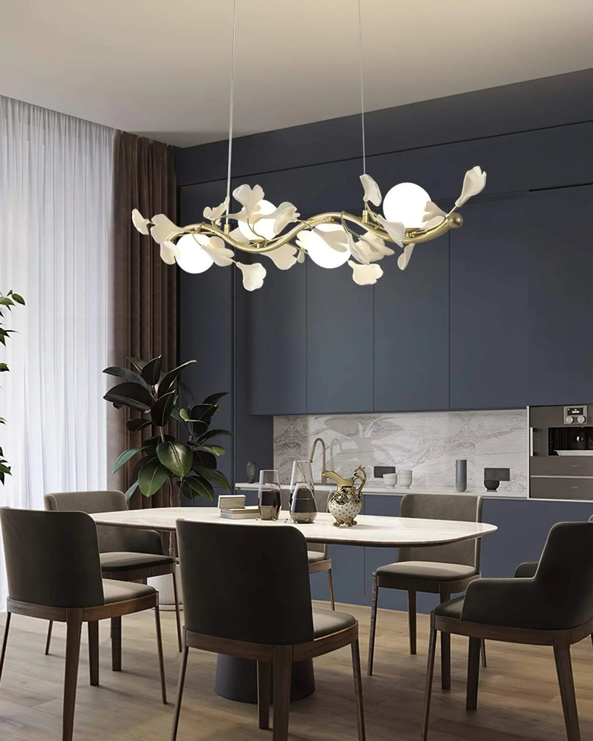 Metavaya Chandelier Gingko Glass Chandelier Gingko Glass Chandelier - Buy online