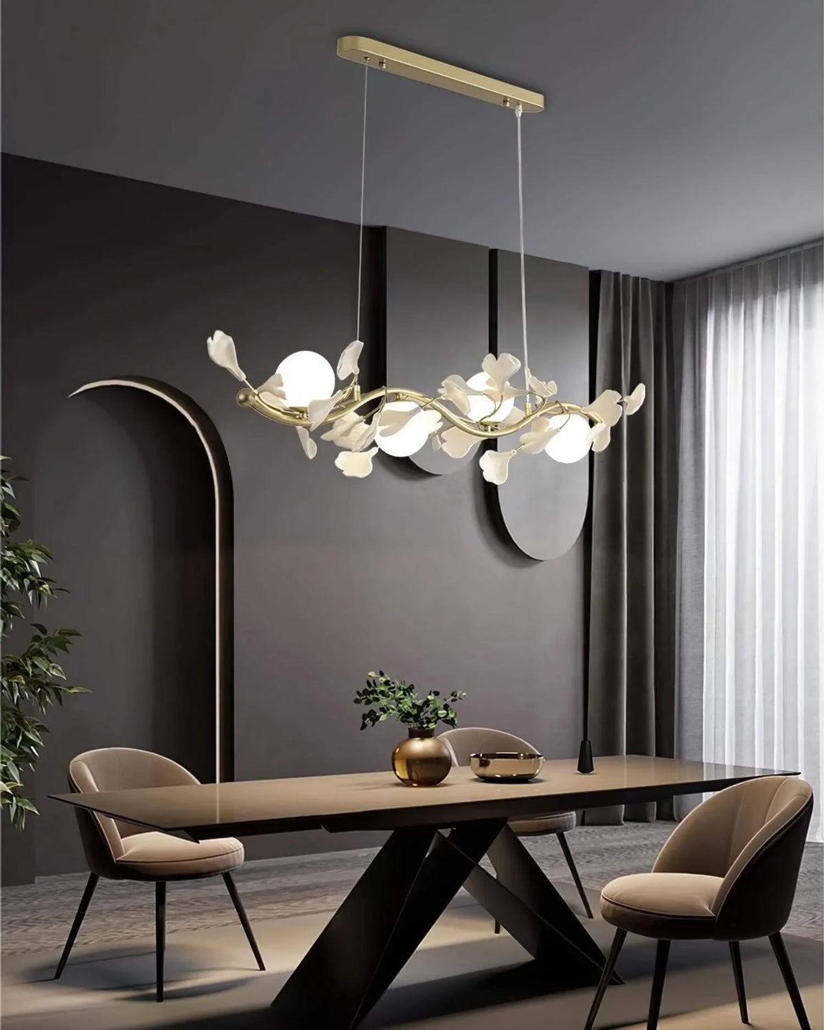 Metavaya Chandelier Gingko Glass Chandelier Gingko Glass Chandelier - Buy online
