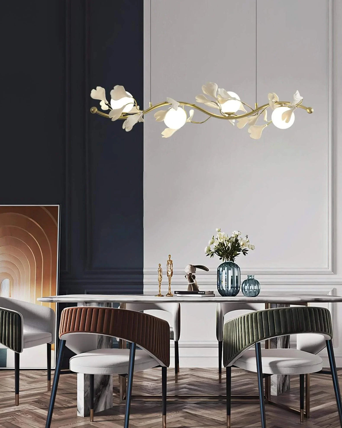 Metavaya Chandelier Gingko Glass Chandelier Gingko Glass Chandelier - Buy online