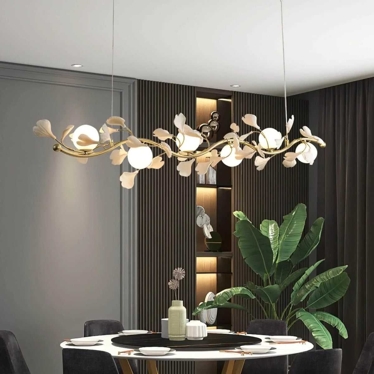 Metavaya Chandelier Gingko Glass Chandelier Gingko Glass Chandelier - Buy online
