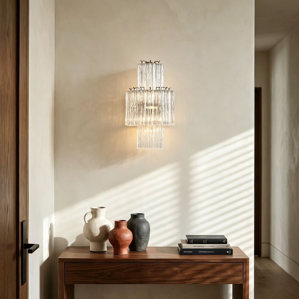 Glacier Tier Glass Wall Light - view 2 | Metavaya