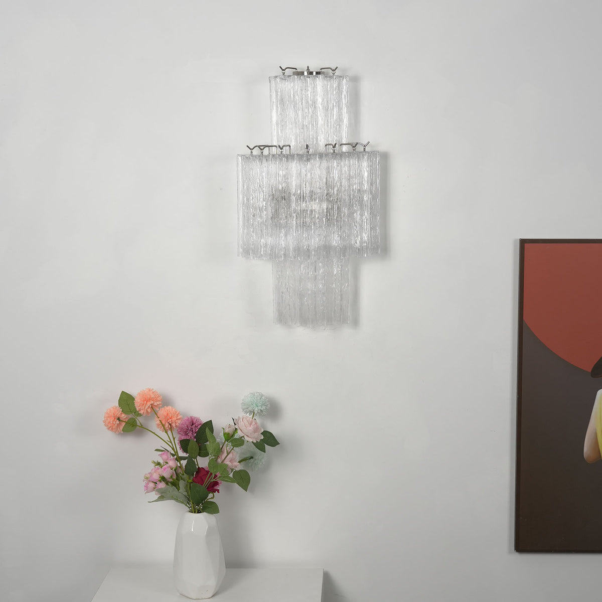 Glacier Tier Glass Wall Light - view 17 | Metavaya