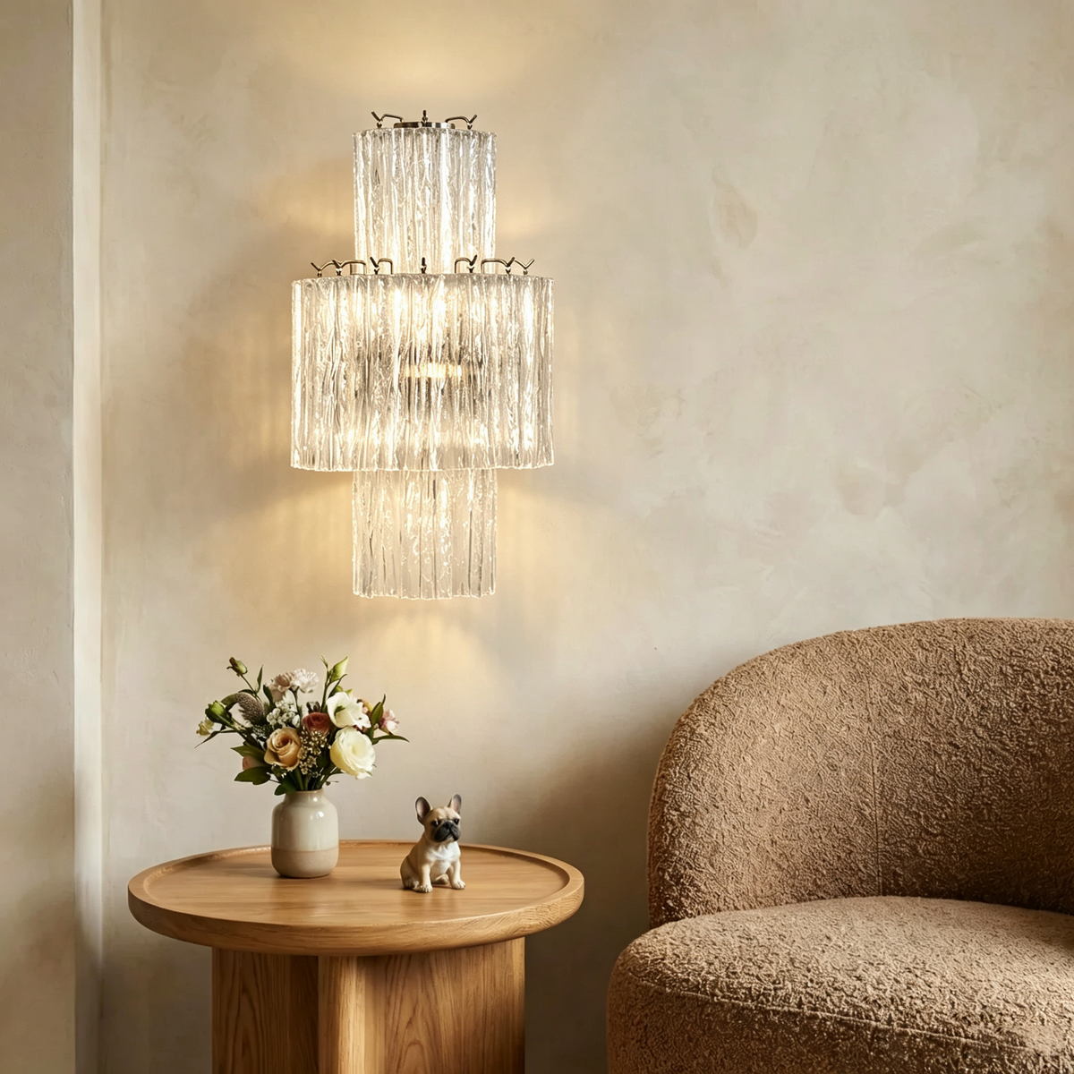Glacier Tier Glass Wall Light - view 3 | Metavaya