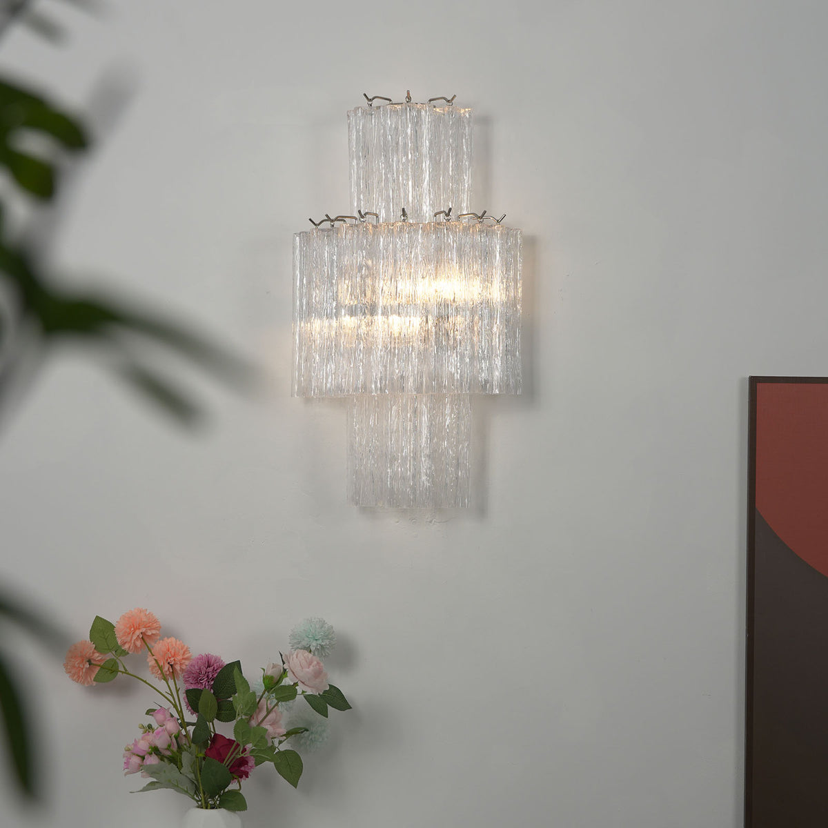 Glacier Tier Glass Wall Light - view 19 | Metavaya