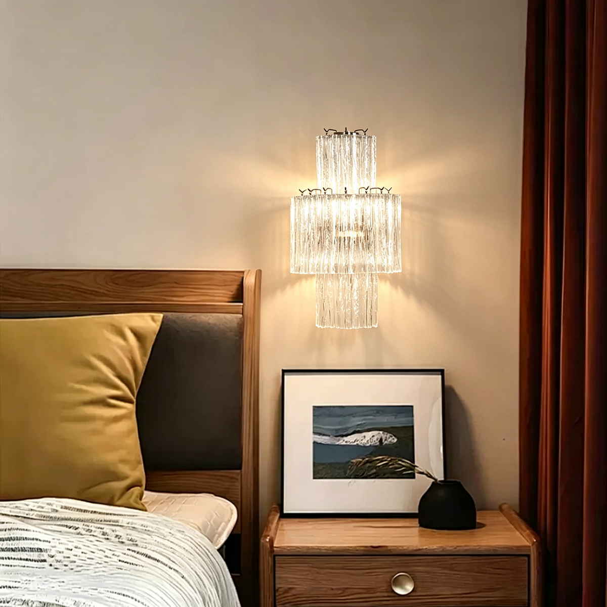 Glacier Tier Glass Wall Light - view 5 | Metavaya