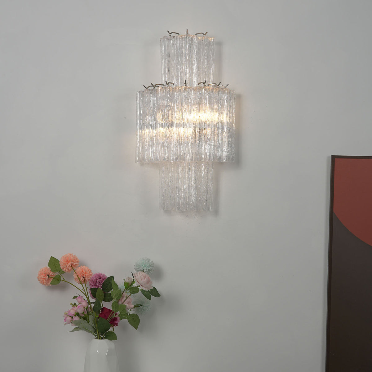 Glacier Tier Glass Wall Light - view 6 | Metavaya