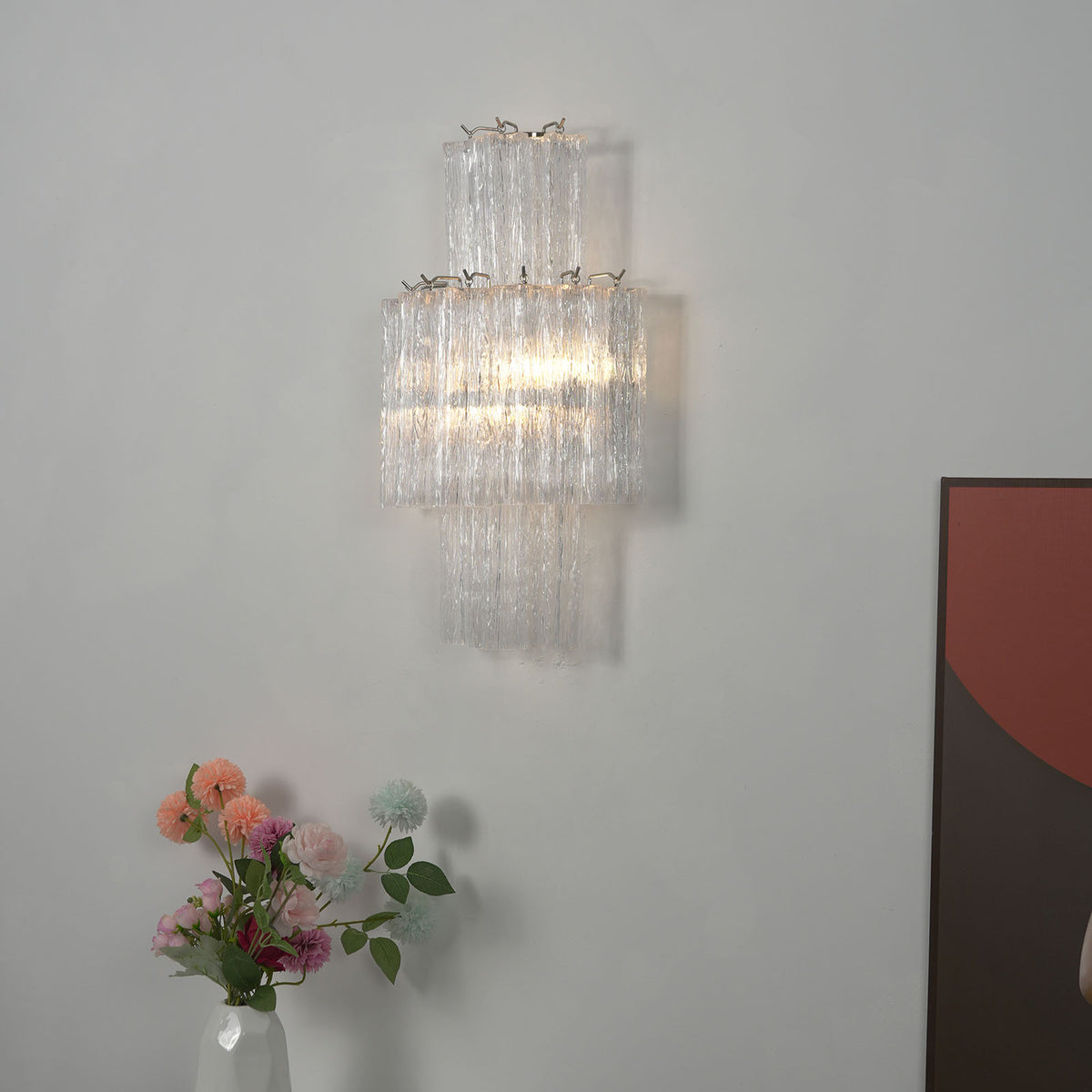 Glacier Tier Glass Wall Light - view 7 | Metavaya
